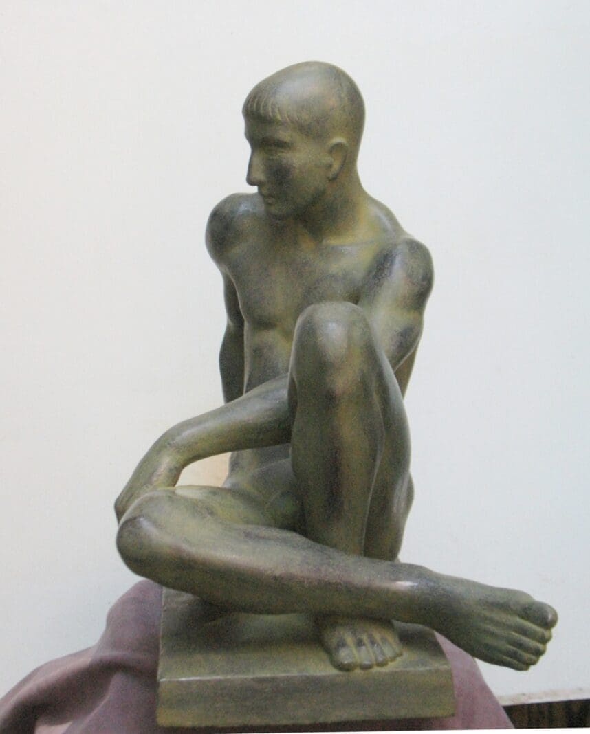 The Athlete, Bronze Nude Man Sculpture Life Size Garden, - Image 5