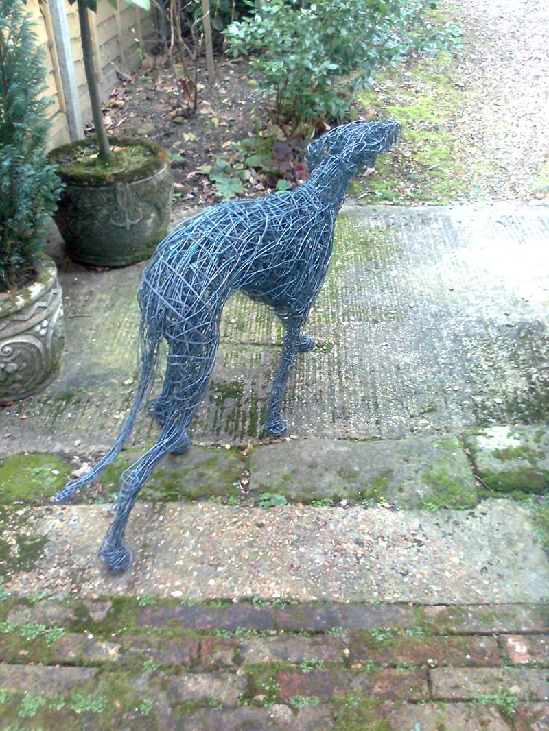 Walking Whippet Dog Woven Wire Garden Sculpture, - Image 4