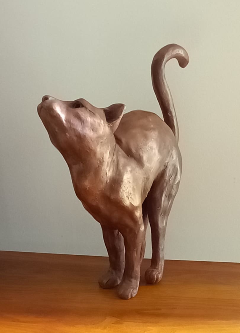 Cat Yoga  Arching Cat Sculpture - Image 3