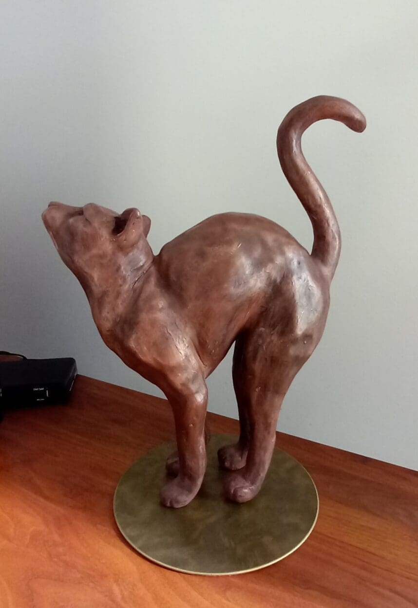 Cat Yoga  Arching Cat Sculpture - Image 2