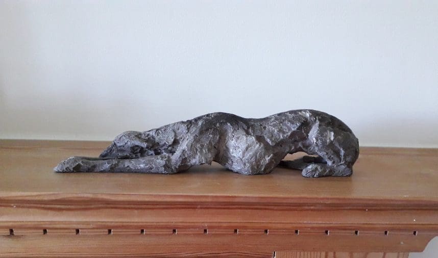 Greyhound Dog Lying Down - Abstract Ceramic Sculpture, - Image 4