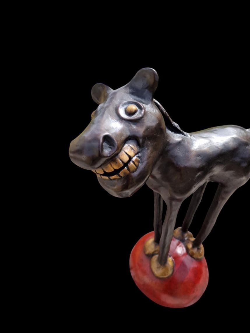 'Say Hello to The High Horse' Small Caricature Abstract Bronze Sculpture, - Image 3