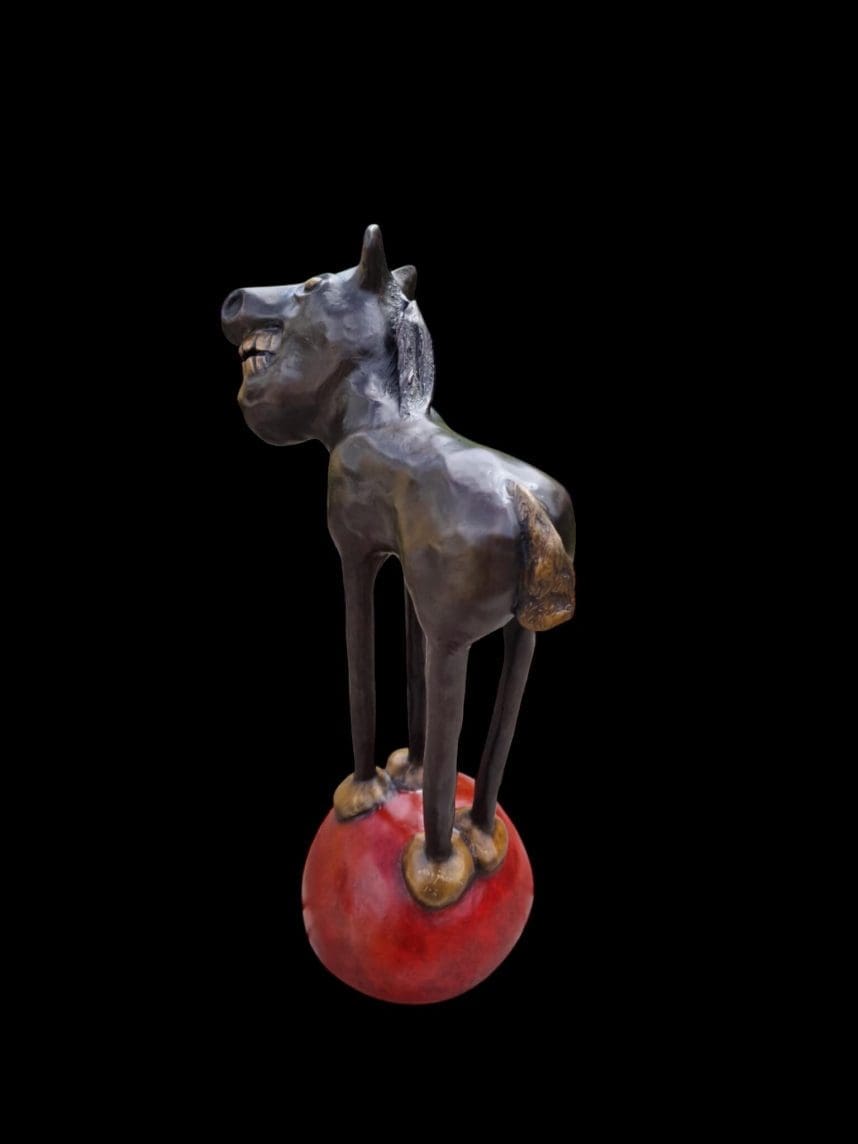 'Say Hello to The High Horse' Small Caricature Abstract Bronze Sculpture, - Image 4