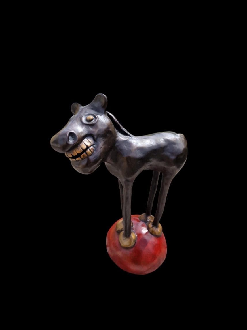 'Say Hello to The High Horse' Small Caricature Abstract Bronze Sculpture, - Image 5