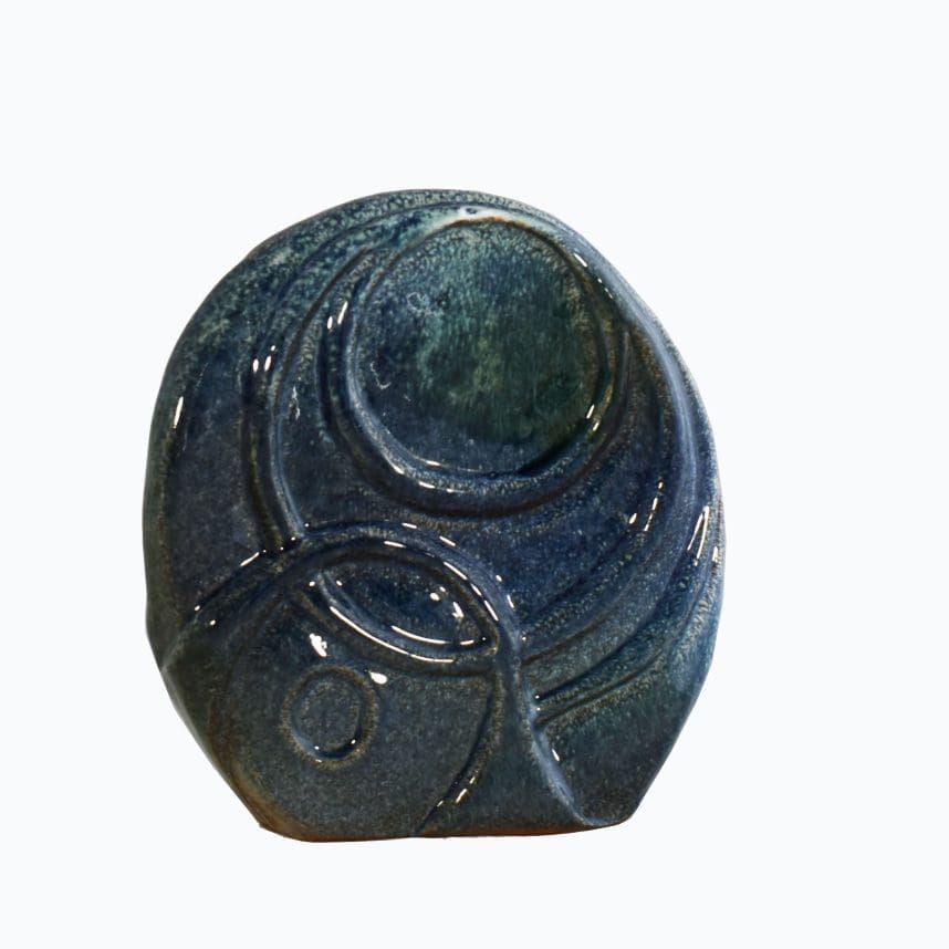 "Water" Series (Small RoundBlue Abstract Sculpture) - Image 2