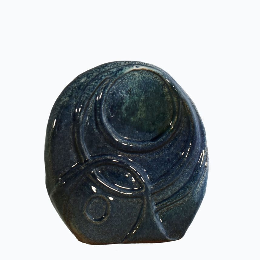 "Water" Series (Small RoundBlue Abstract Sculpture) - Image 3