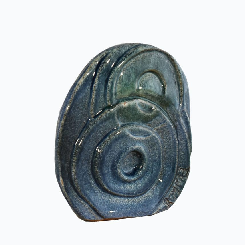 "Water" Series (Small RoundBlue Abstract Sculpture) - Image 5
