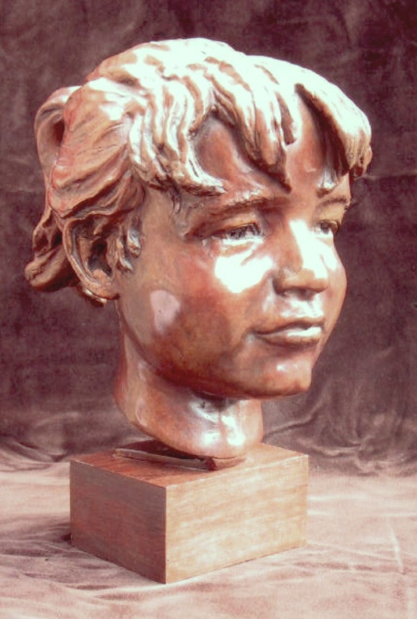 Caitlin Bronze Portrait Head Commission Sculpture - Image 3