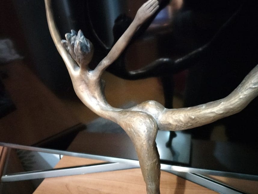 Gymnast Small Bronze Abstract Girl Sculpture - Image 5