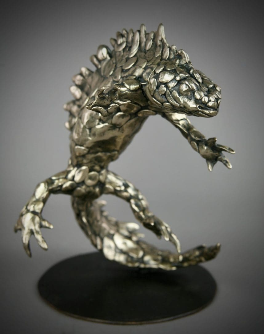 'Great Crested Newt' Abstract Large Sculpture, - Image 6
