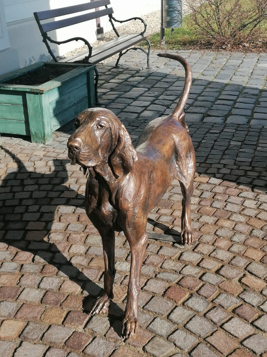 "Yoga" Bracco Italiano Stretching Bronze Dog Sculpture, - Image 5