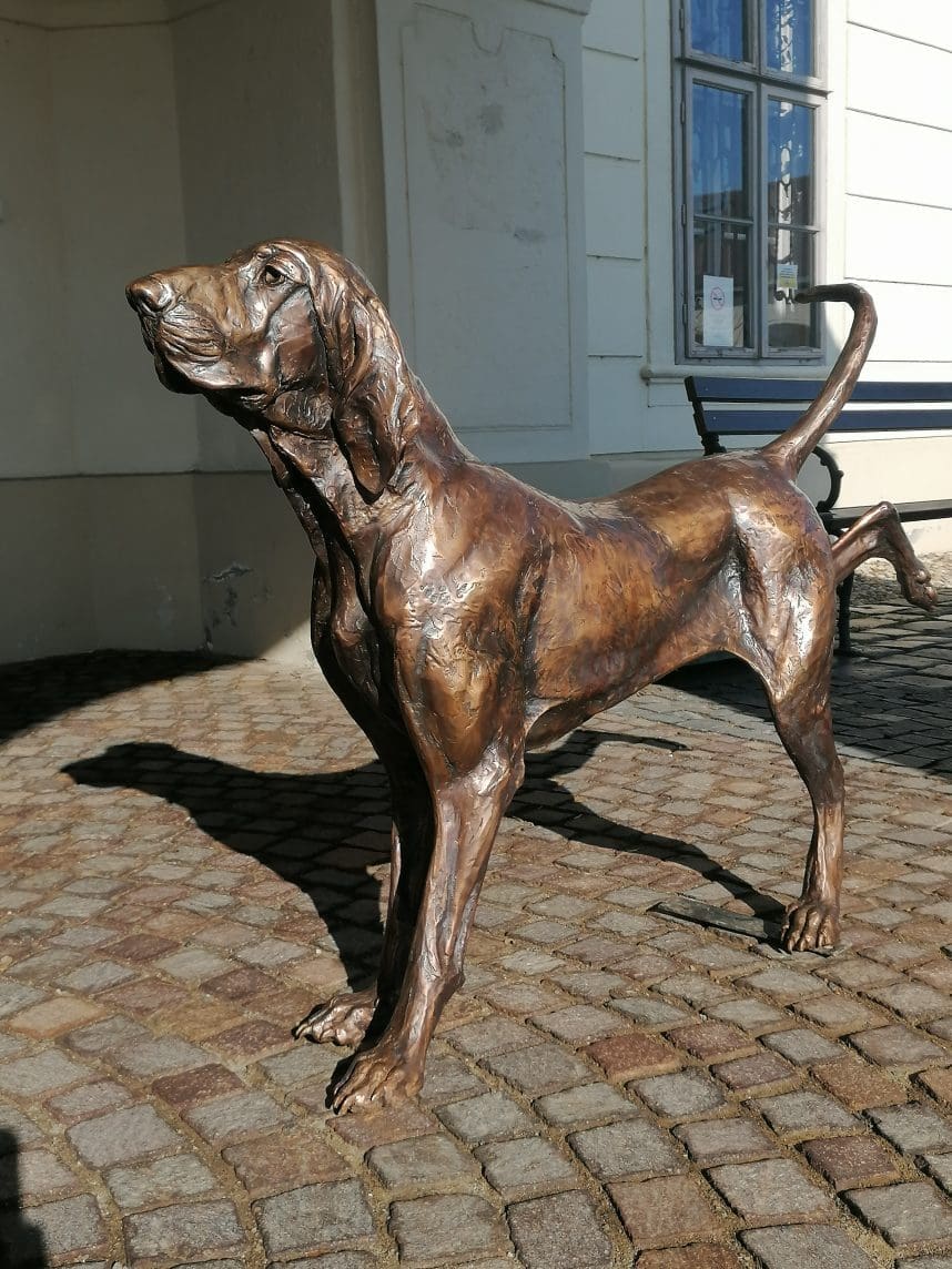 "Yoga" Bracco Italiano Stretching Bronze Dog Sculpture, - Image 10