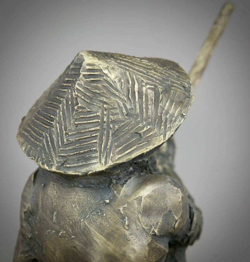 'Agent Orange'Bronze Viatnamese Fisherman Sculpture, - Image 4