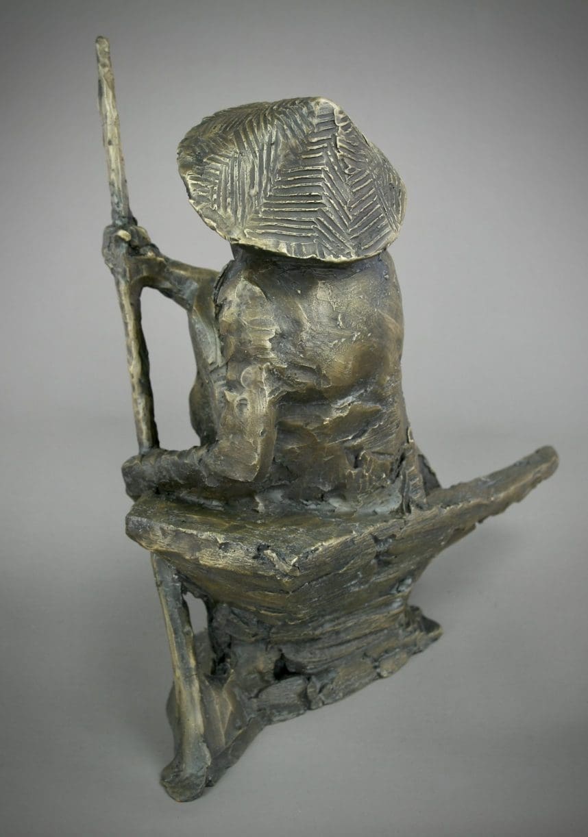 'Agent Orange'Bronze Viatnamese Fisherman Sculpture, - Image 3