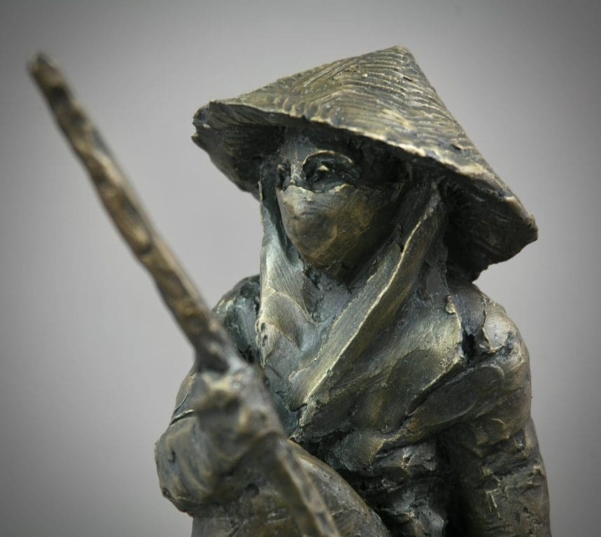 'Agent Orange'Bronze Viatnamese Fisherman Sculpture, - Image 2