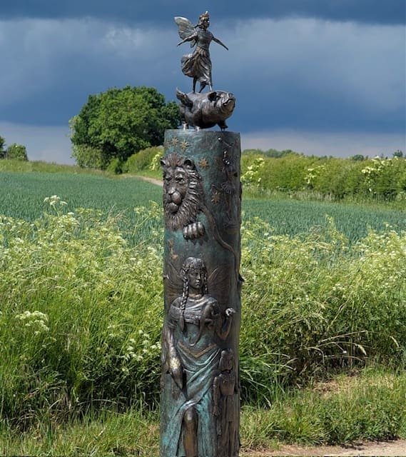'The Fairy Queen' Standing on Flying Pig Sculpture - Image 6