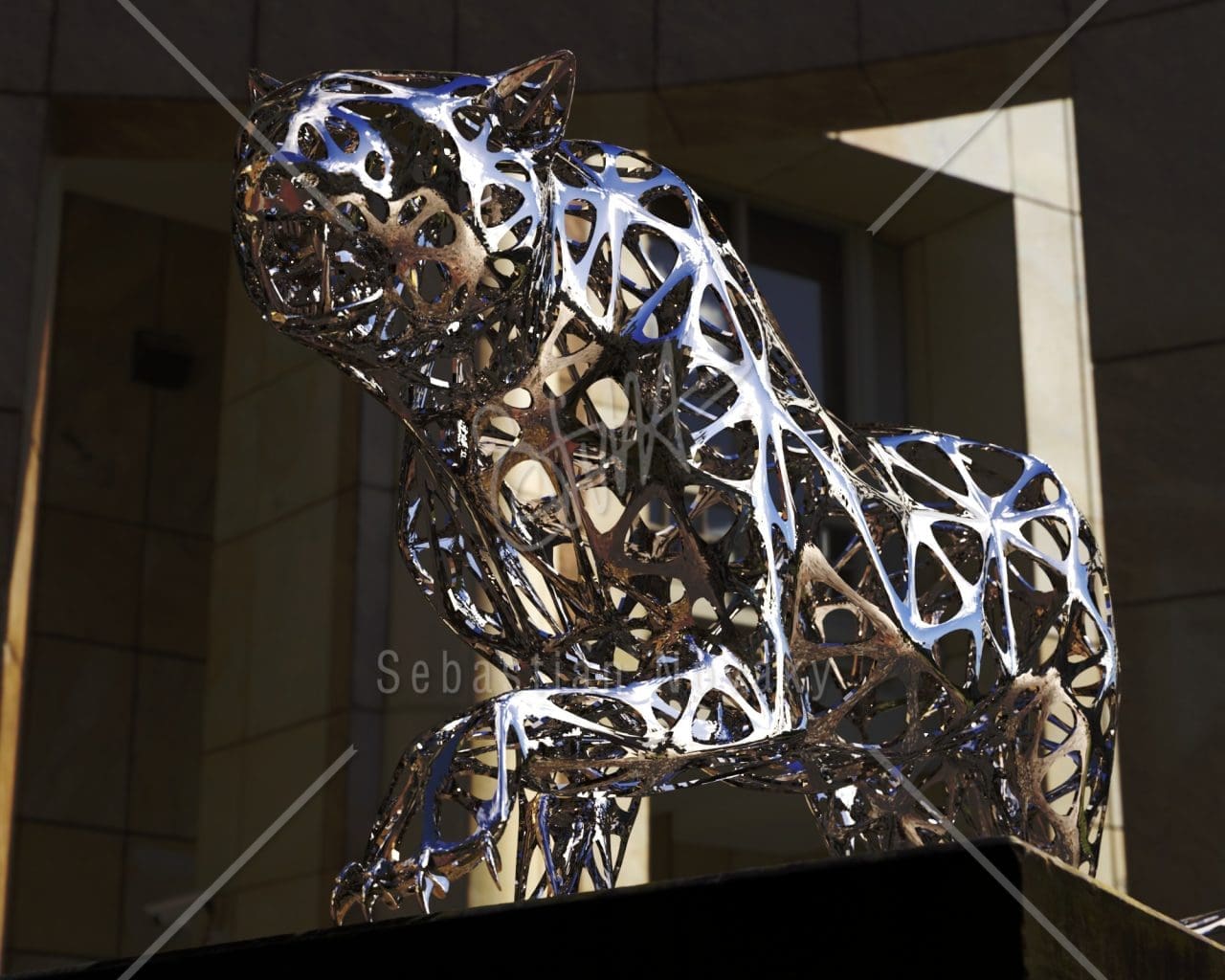 Leopard #1 Mirror Finnish Abstract Sculpture - Image 4