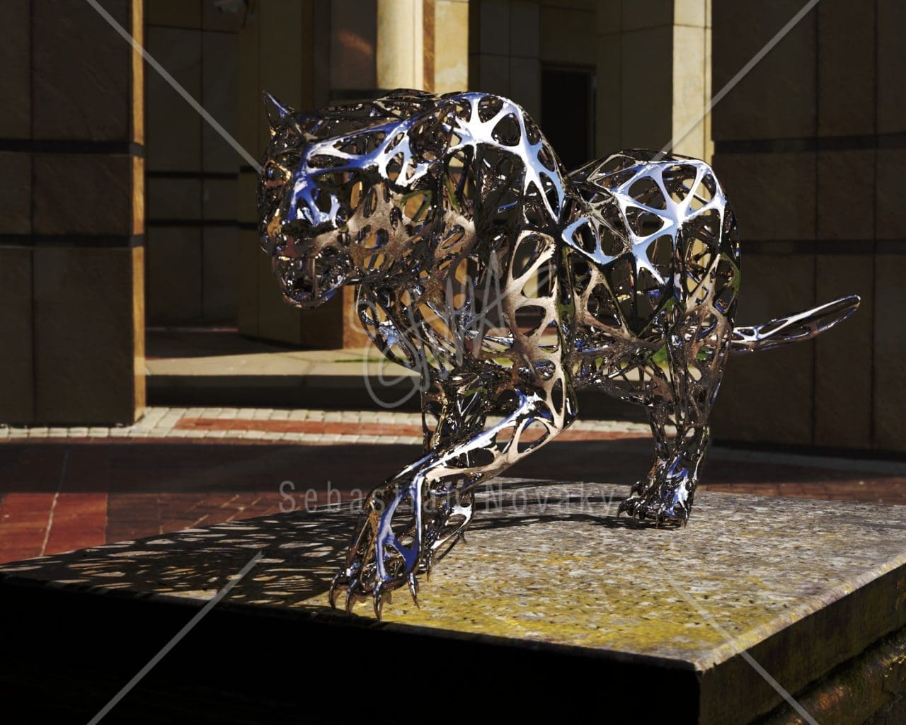 Leopard #1 Mirror Finnish Abstract Sculpture - Image 2