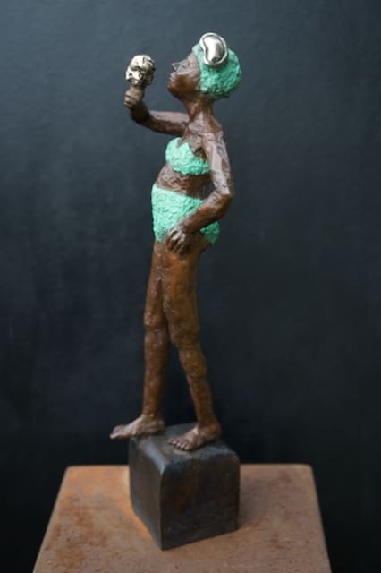 Ice Cream Girl (BronzeAmusing Sculpture) - Image 6