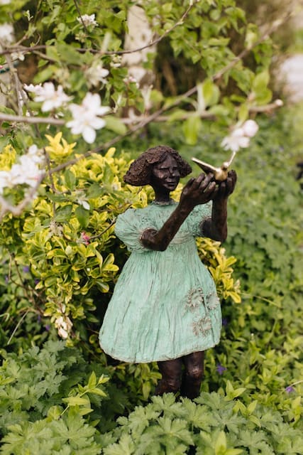 Matilda Bronze Half Size Girl in Blue Dress Sculpture, - Image 6