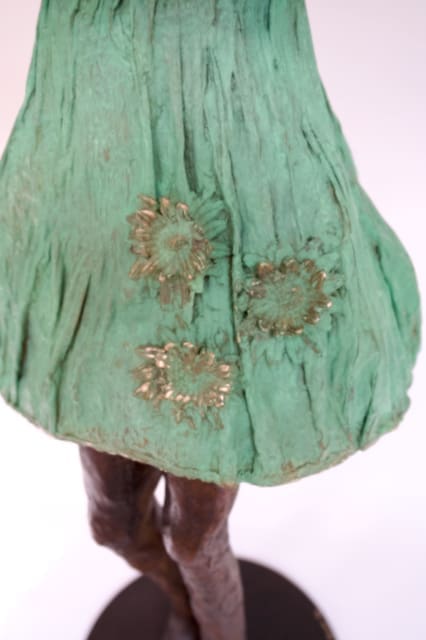 Matilda Bronze Half Size Girl in Blue Dress Sculpture, - Image 9