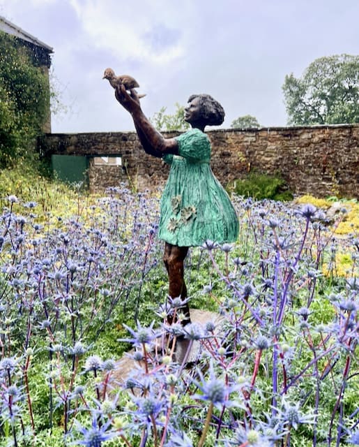 Matilda Bronze Half Size Girl in Blue Dress Sculpture, - Image 4