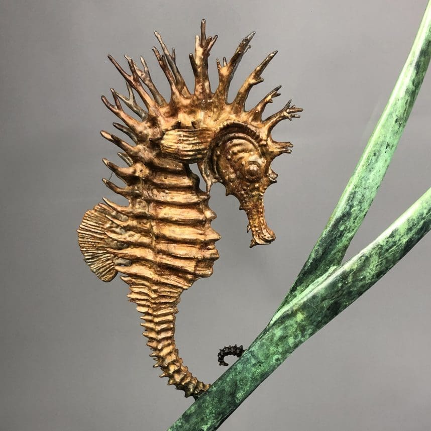 Spiny Seahorses Sculpture in Bronze - Image 5