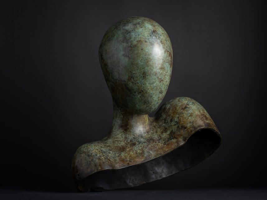 The Wish Bronze Lifesize Abstract Head Sculpture, - Image 4
