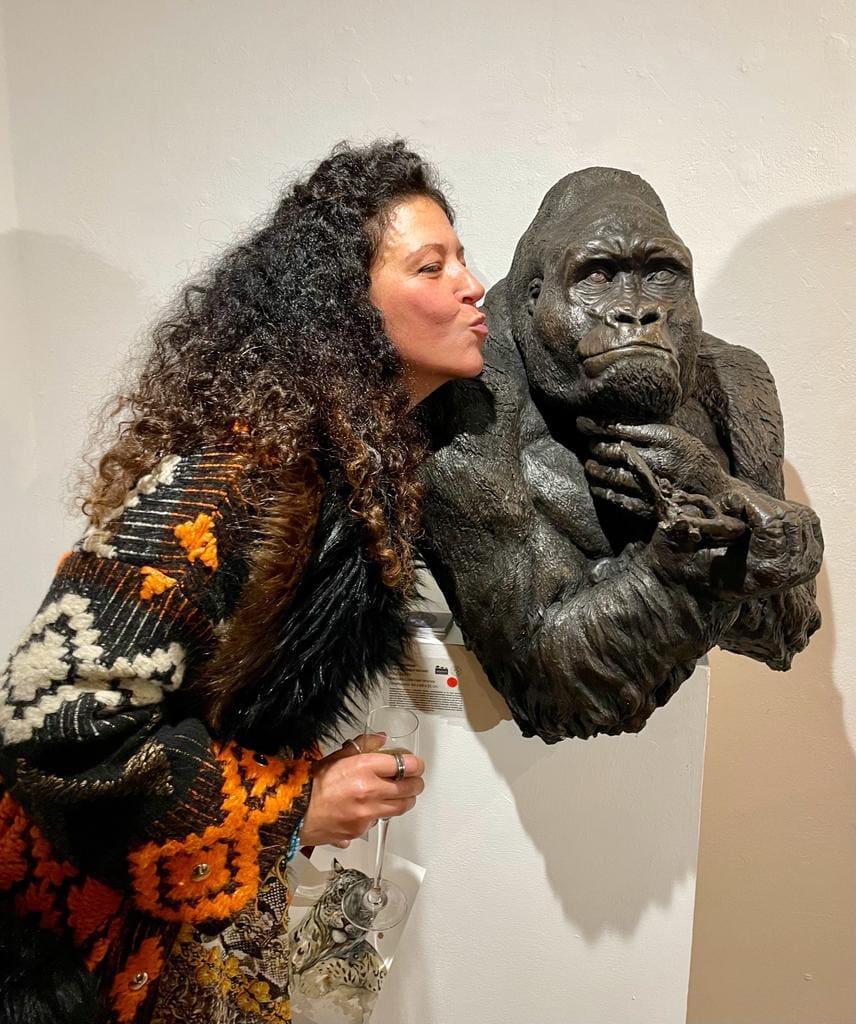 The Thinker (Bronze Gorilla Head and Torso Sculpture) - Image 5