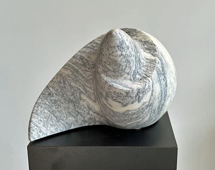 From the Outside, Smooth Abstract Carved Marble Sculpture - Image 2