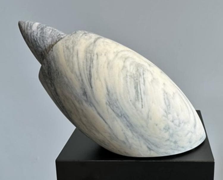 From the Outside, Smooth Abstract Carved Marble Sculpture - Image 3
