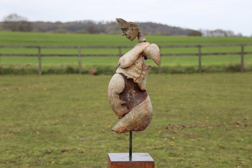 Mother in Waiting Abstract Pregnant Woman Sculpture, - Image 2