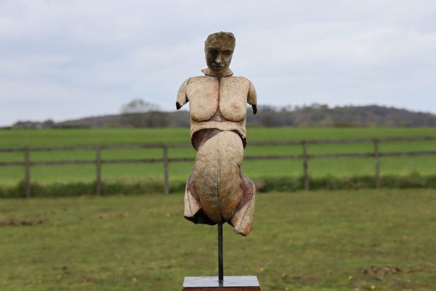 Mother in Waiting Abstract Pregnant Woman Sculpture, - Image 4