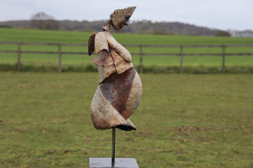 Mother in Waiting Abstract Pregnant Woman Sculpture, - Image 6