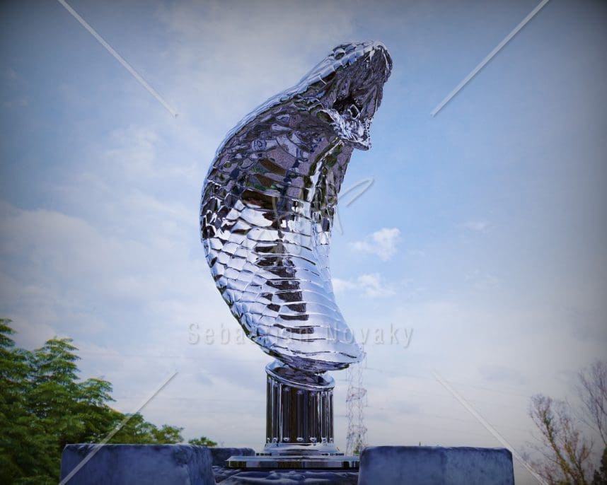 Cobra Head Statue Steel