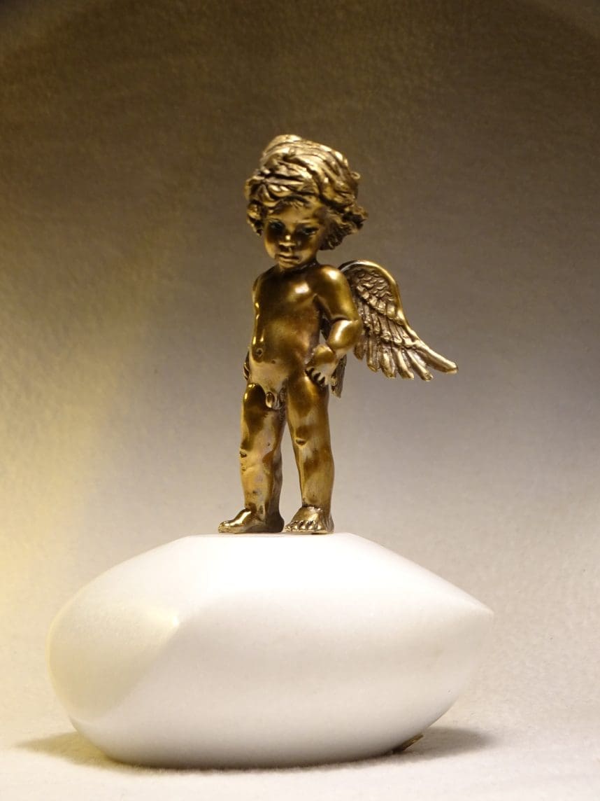 Little Guardian Angel Bronze Sculpture,