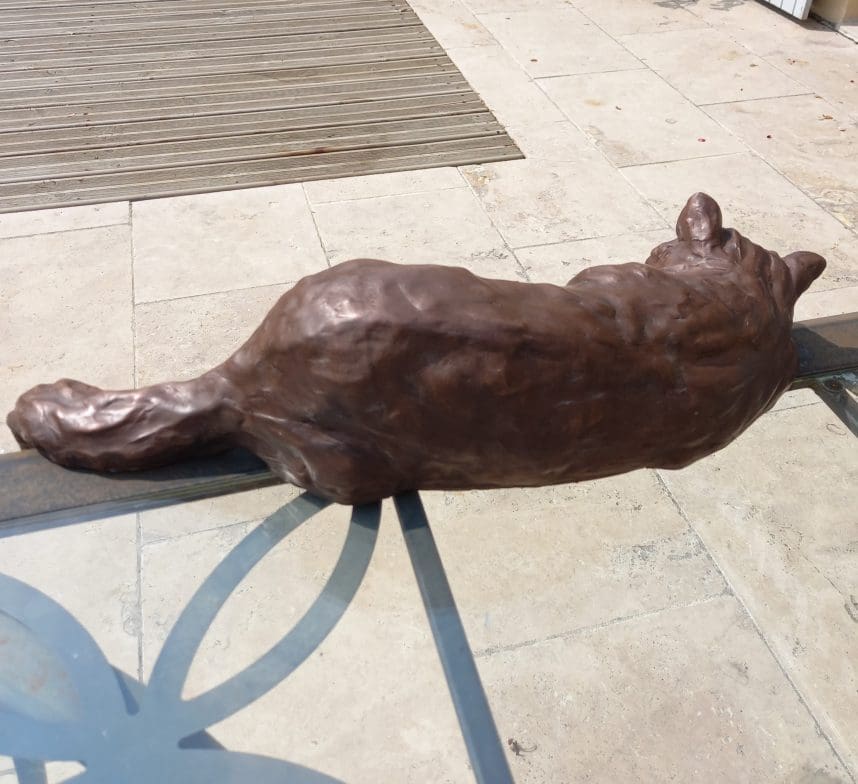 Catatonic (Cat Sleeping on Wall Sculpture) - Image 4