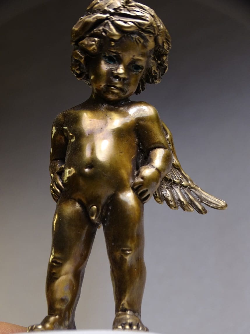 Little Guardian Angel Bronze Sculpture, - Image 3