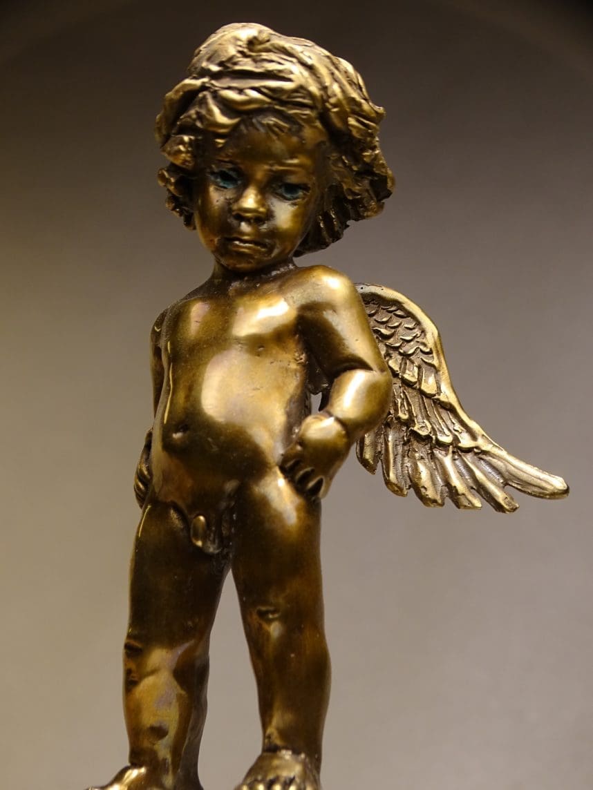 Little Guardian Angel Bronze Sculpture, - Image 2