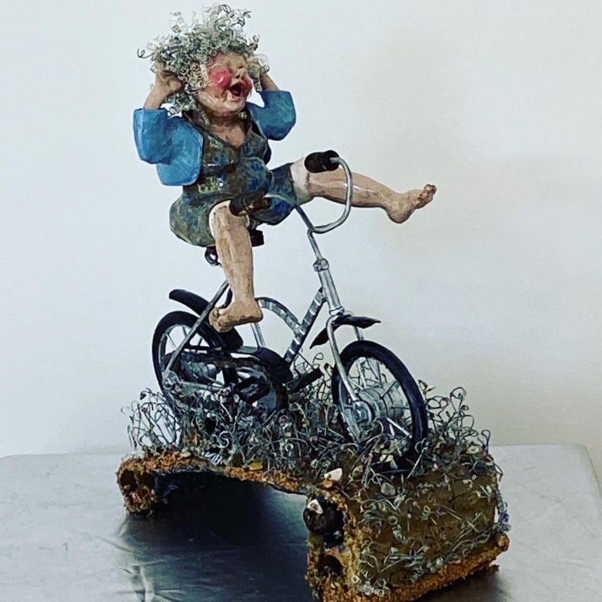 'Go Grandma' Happy Granny on a Bike Sculpture. - Image 5