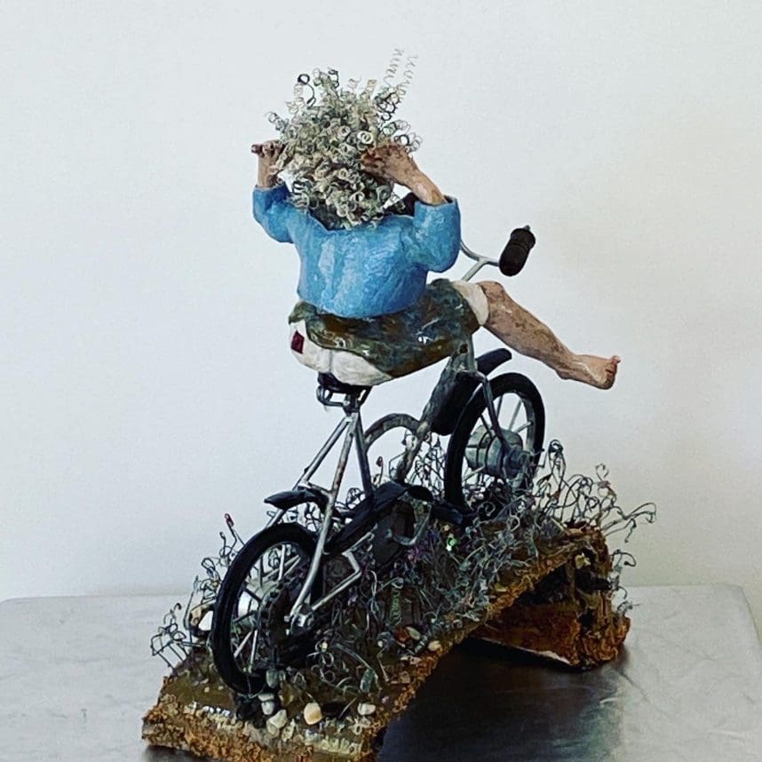 'Go Grandma' Happy Granny on a Bike Sculpture. - Image 6