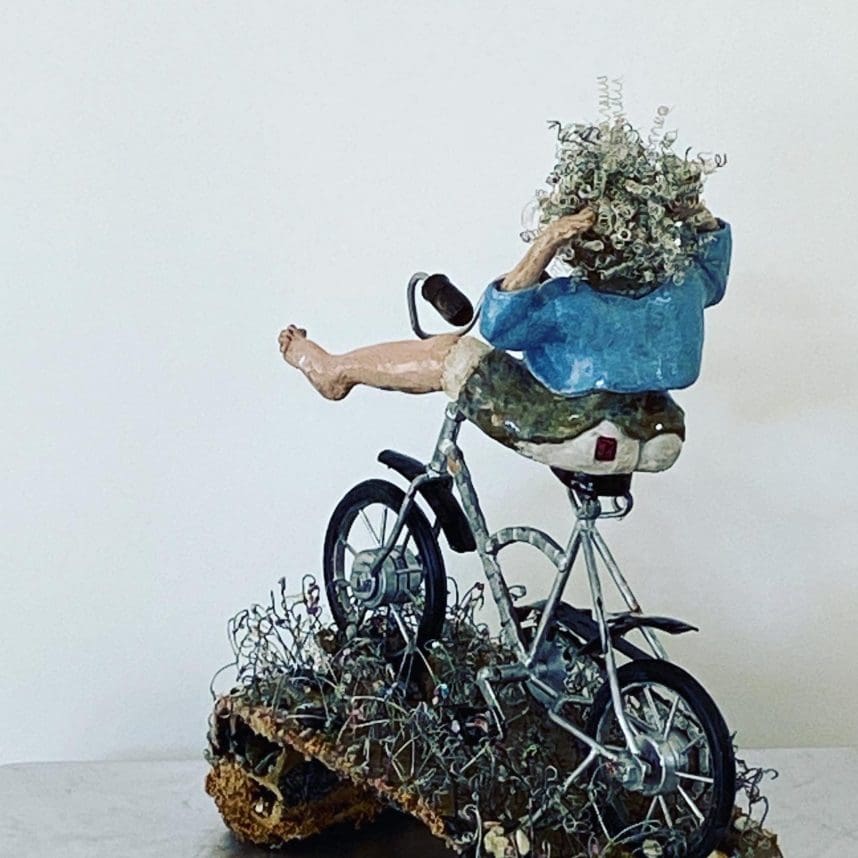 'Go Grandma' Happy Granny on a Bike Sculpture. - Image 7