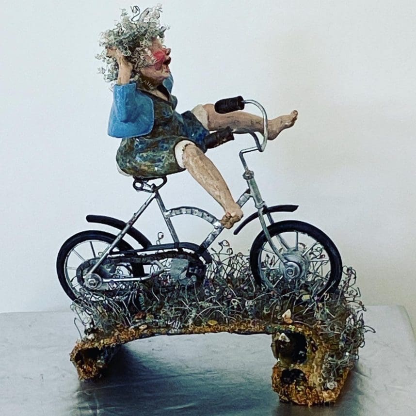 'Go Grandma' Happy Granny on a Bike Sculpture. - Image 8