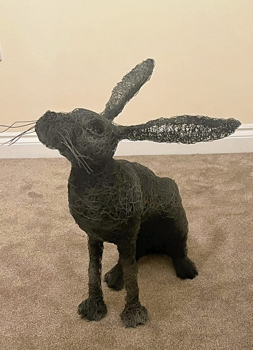 Hare Sitting chicken wire Garden Yard Sculpture - Image 6