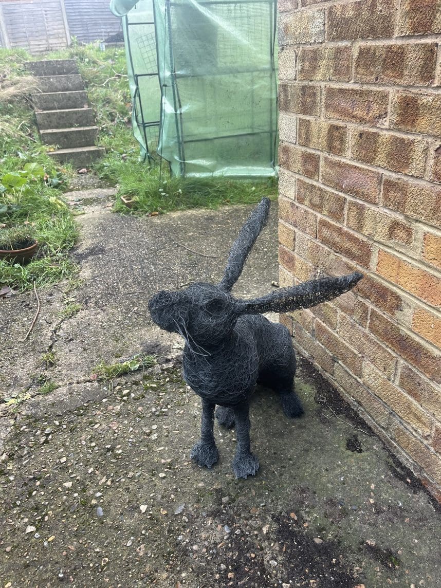 Hare Sitting chicken wire Garden Yard Sculpture - Image 5